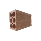 Tijolo Cerâmico 6 Furos Gaúcho com Friso para Reboco Vermelho 9x14x24cm Olaria Estância