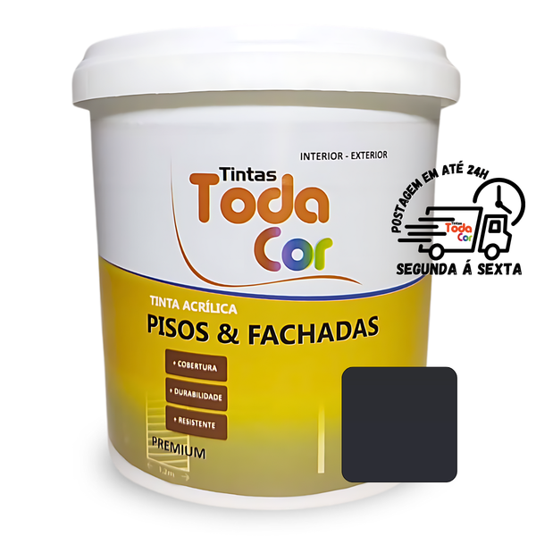 Tinta Acrílica  Pisos E Fachadas 900ml Cores - Preto