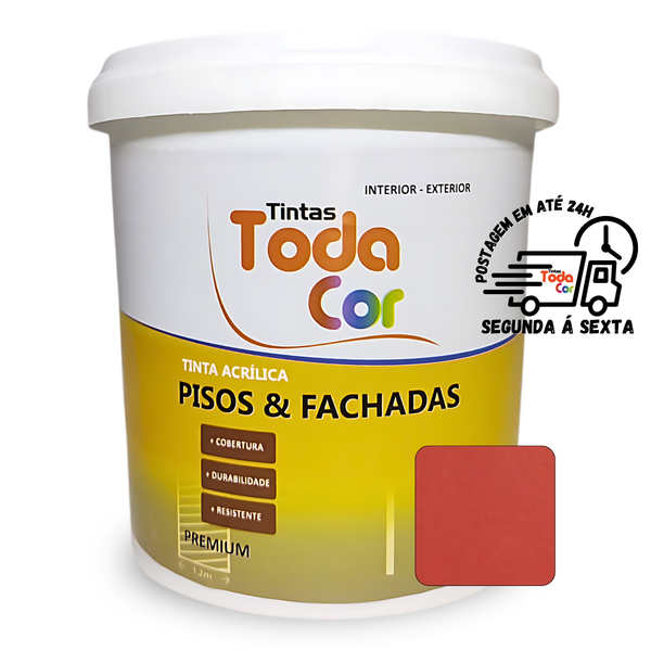 Tinta Acrílica  Pisos E Fachadas 900ml Cores - Vermelho Segur