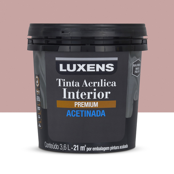 Tinta Acrílica Acetinada Premium Interior Flor De Malva 3,6 L Luxens