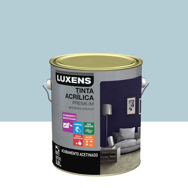 Tinta Acrilica Acetinado Premium Azul Bebe Natural Juv 3 6l Luxens Leroy Merlin