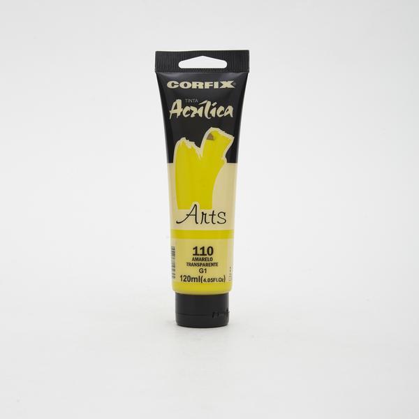 Tinta acrílica Arts Corfix amarelo transparente 120ml