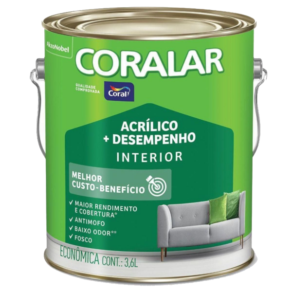 Tinta Acrílica Coral Coralar   Desempenho 3,6l Dia Nublado