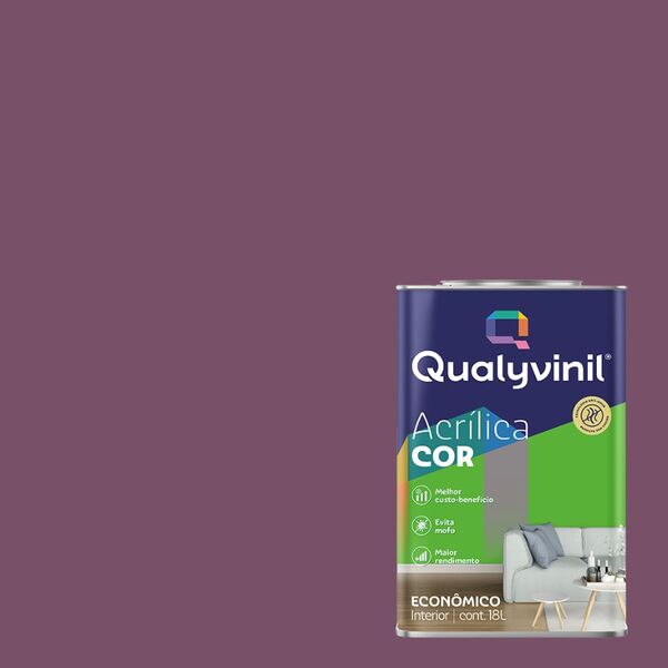 Tinta Acrílica Econômica Cor Qualyvinil 18l - Açai
