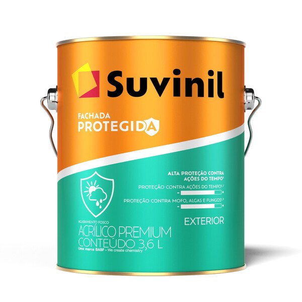 Tinta Acrílica Fachada Protegida Premium Fosco Externo Branco Neve 3,6L Suvinil