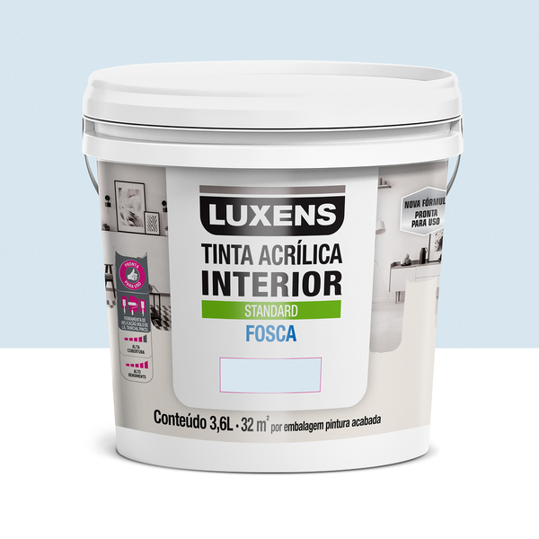 Tinta Acrílica Fosca Standard Interior Azul Cristalino 3,6 L Luxens