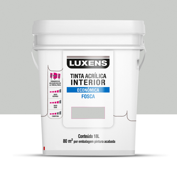 Tinta Acrílica Fosca Econômica Interior Cinzento 18 L Luxens