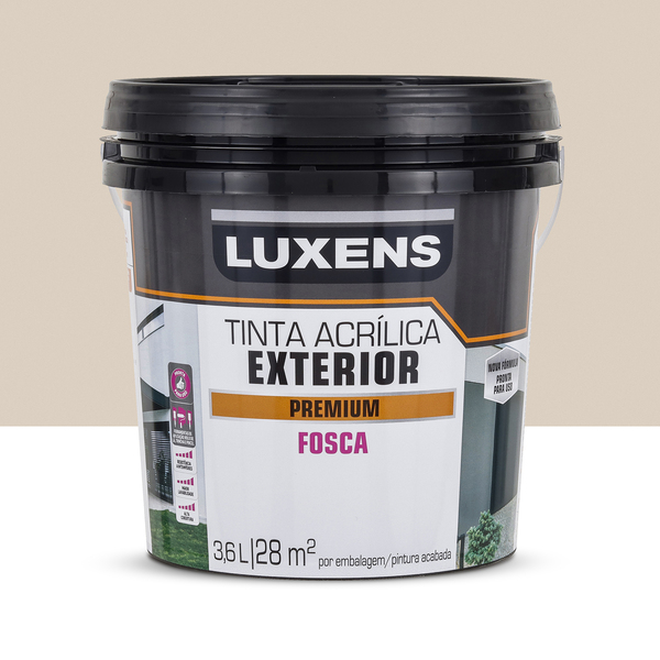 Tinta Acrílica Fosca Premium Exterior Alpaca 3,6 L Luxens