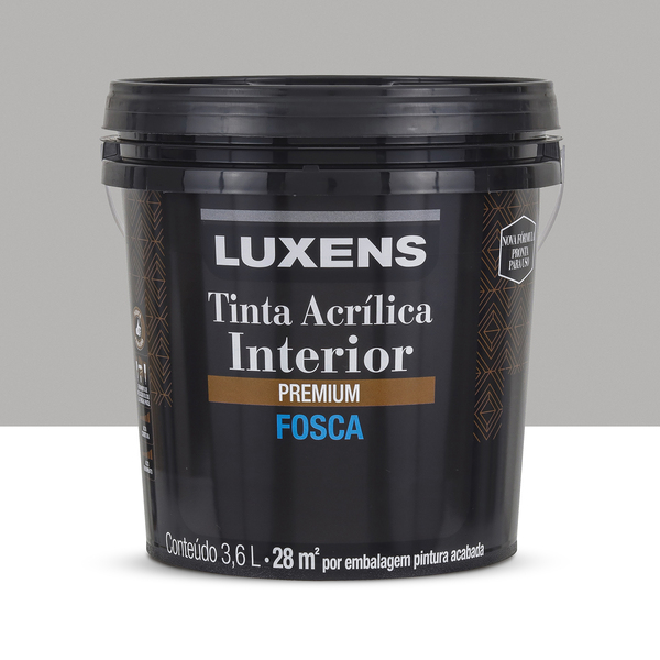 Tinta Acrílica Fosca Premium Interior Feltro Cinza 3,6 L Luxens