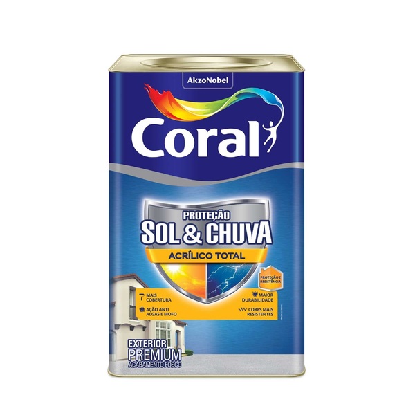 Tinta Acrílica Fosca Proteção Sol & Chuva Premium Exterior Bronze Lenda 18 L Coral