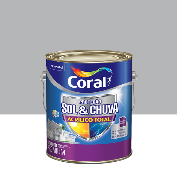 tinta acrílica fosca total s c premium colar prata 3 6l coral