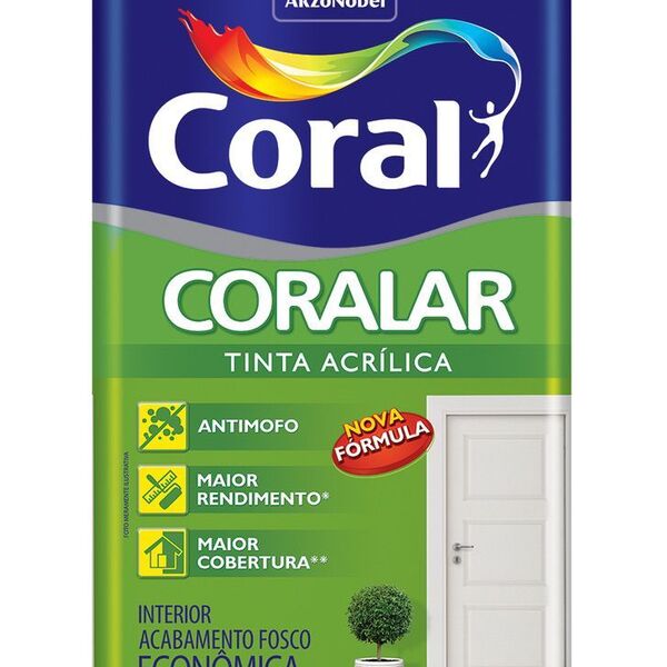 Tinta Acrílica Fosco Coral Coralar Cromo Suave Lata 18l - Cor