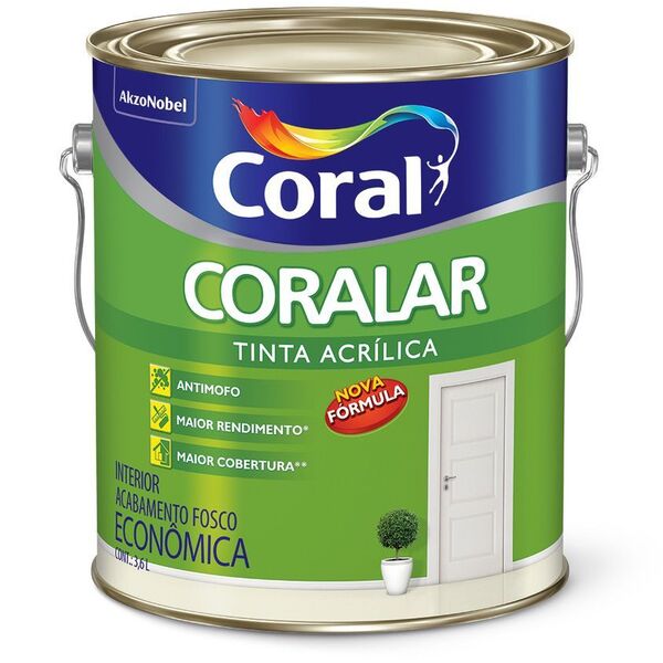 Tinta Acrílica Fosco Coral Coralar Oceano 3,6l - Coral