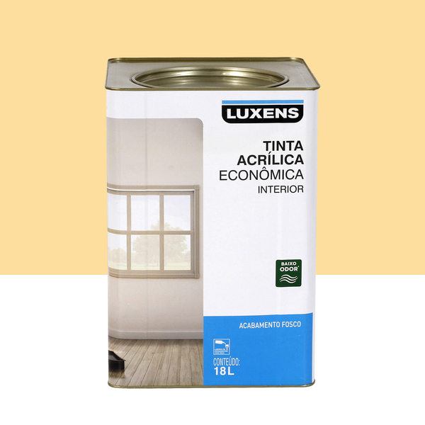 Tinta Acrílica Fosco Econômica Amarelo Canário 18L Luxens