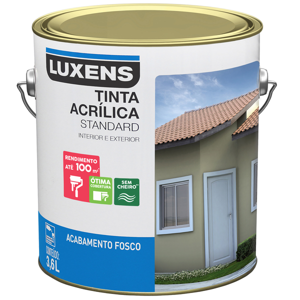 Tinta Acrílica Fosco Standard Branco 3,6L Luxens Leroy Merlin Tinta Acrílica Fosco Standard Branco 3,6L Luxens Leroy Merlin