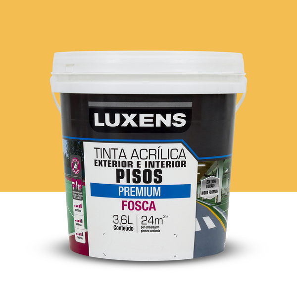 Tinta Acrílica para Piso Fosca Premium Amarelo 3,6L