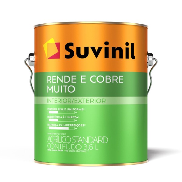 Tinta Acrílica Rende e Cobre Muito Standard Fosco Interno e Externo Allure 3,6L Suvinil