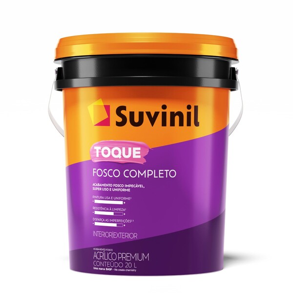 Tinta Acrílica Toque Premium Fosco Completo Interno e Externo Branco Neve 20L Suvinil