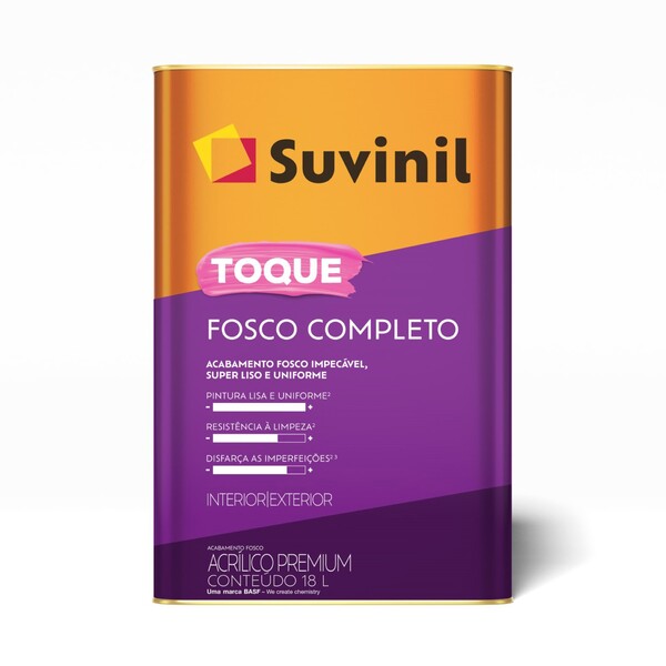Tinta Acrílica Toque Premium Fosco Completo Interno e Externo Palha 18L Suvinil