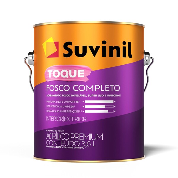 Tinta Acrílica Toque Premium Fosco Completo Interno e Externo Rio Paine 3,6L Suvinil