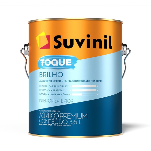 Tinta Acrílica Toque Premium Semibrilho Interno e Externo Cromio 3,6L Suvinil