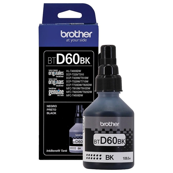 Tinta Brother Btd60bk Bt-d60 Preto Original D60 Mfc-t810w Mfc