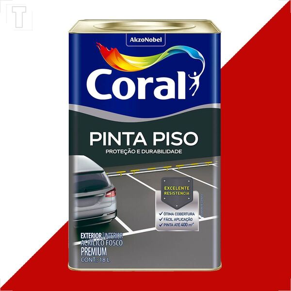 Tinta Coral Pinta Piso 18l Vermelho Seguranca