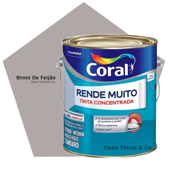 Tinta Coral Rende Muito Paredes E Tetos Broto De Feijão 3,2l