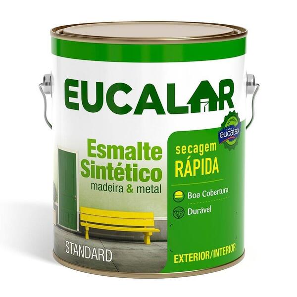 Tinta Esmalte Eucalar Brilhante Cinza Médio 3,6 Litros