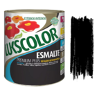 Tinta Esmalte Fosco Base Água Preto 900ml Luks + Rolo 09cm