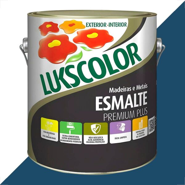 Tinta Esmalte Lukscolor Alto Brilho 3600ml Azul Del Rey