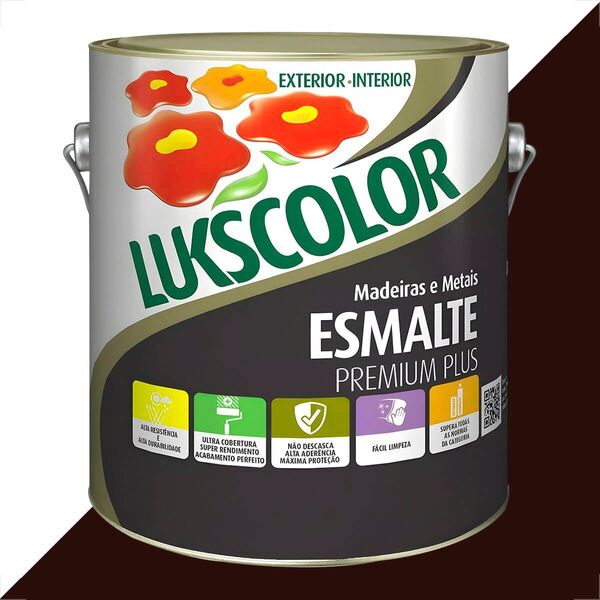 Tinta Esmalte Lukscolor Alto Brilho 3600ml Marrom Claro