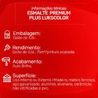 Tinta Esmalte Lukscolor Alto Brilho 3600ml Vermelho