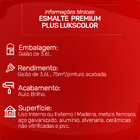Tinta Esmalte Lukscolor Alto Brilho 3600ml Vermelho Goya