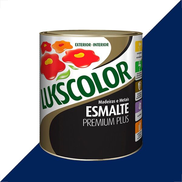 Tinta Esmalte Lukscolor Alto Brilho 900ml Azul Franca