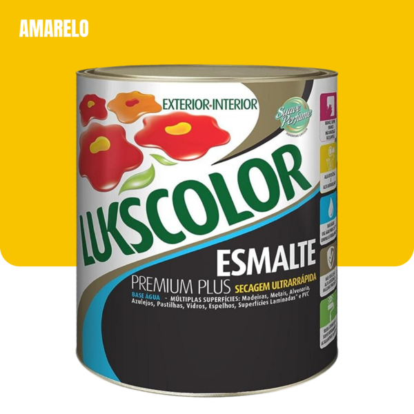 Tinta Esmalte Sintético Base Água 900ml Lukscolor - Cores Ama