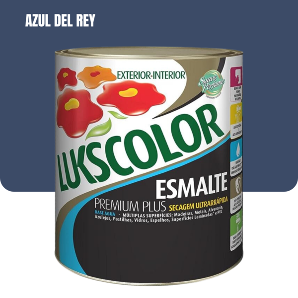 Tinta Esmalte Sintético Base Água 900ml Lukscolor - Cores Azu