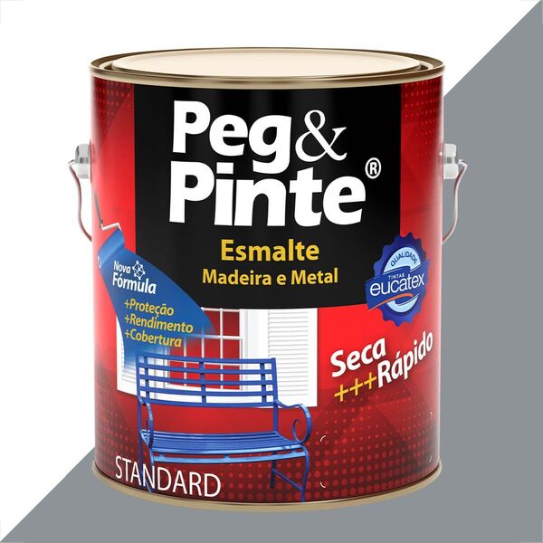 Tinta Esmalte Sintetico Eucatex 3600ml Aluminio Brilhante Peg