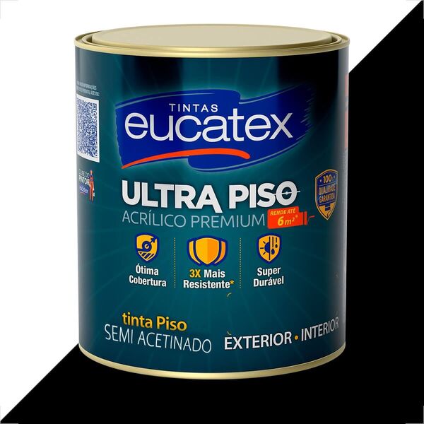 Tinta Eucatex Ultra Piso 900ml Preto Acrilico Premium | Leroy Merlin