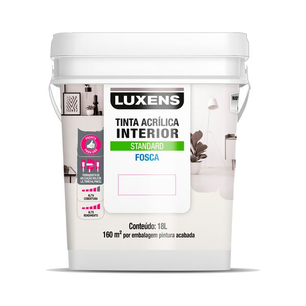 Tinta Fosca Acrílica Standard Cinza Contemporâneo 18L Luxens