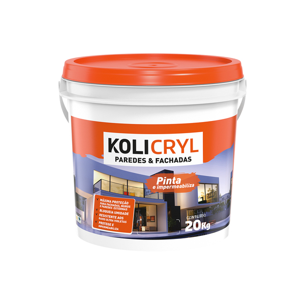 Tinta Impermeabilizante Kolicryl Fachada Paredes Concreto 20Kg
