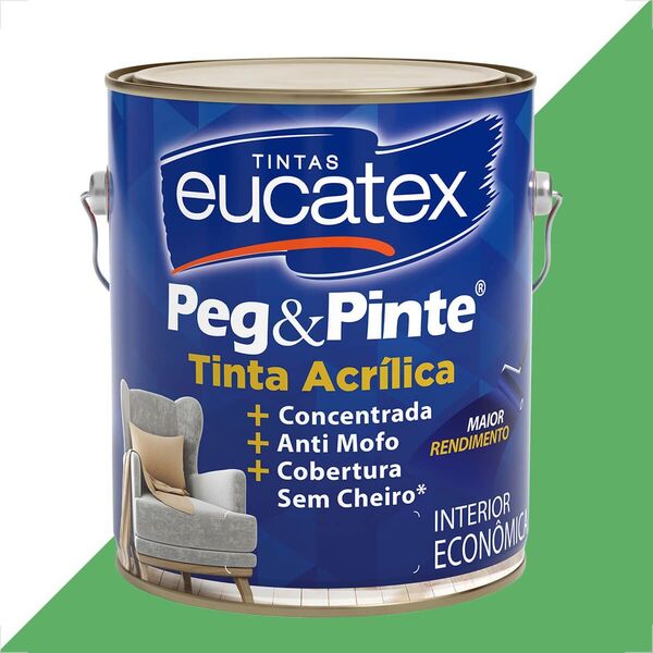 Tinta Latex Eucatex Peg Pinte Acrilico Verde Piscina 3600ml