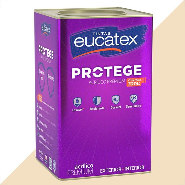 Tinta Latex Eucatex Protege Acrilico Premium Fosco Areia 18l