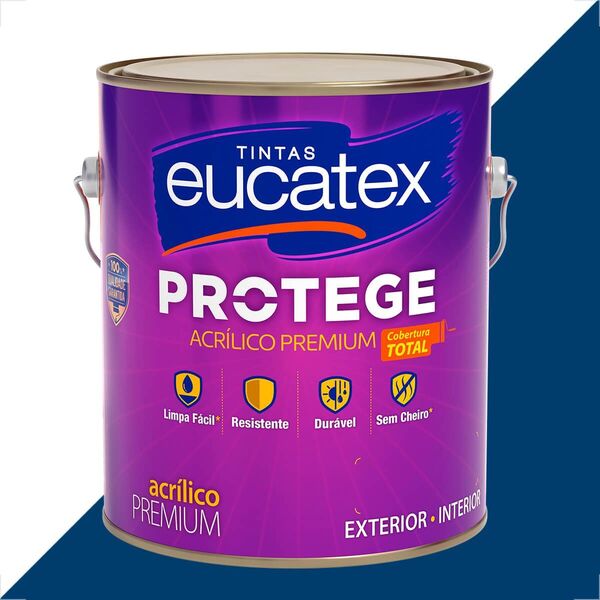 Tinta Latex Eucatex Protege Acrilico Premium Fosco Azul Carib