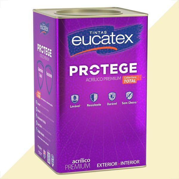 Tinta Latex Eucatex Protege Acrilico Premium Fosco Palha 18l