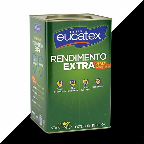 Tinta Latex Eucatex Rendimento Extra Preto 18l