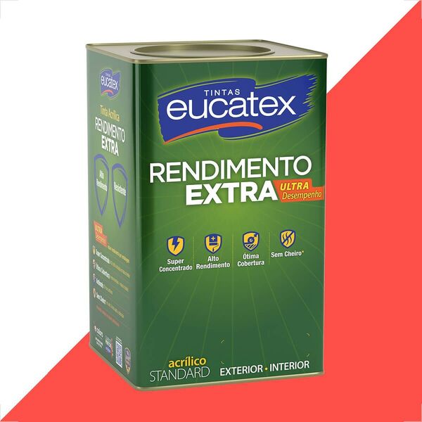 Tinta Latex Eucatex Rendimento Extra Vermelho Cardinal 18l