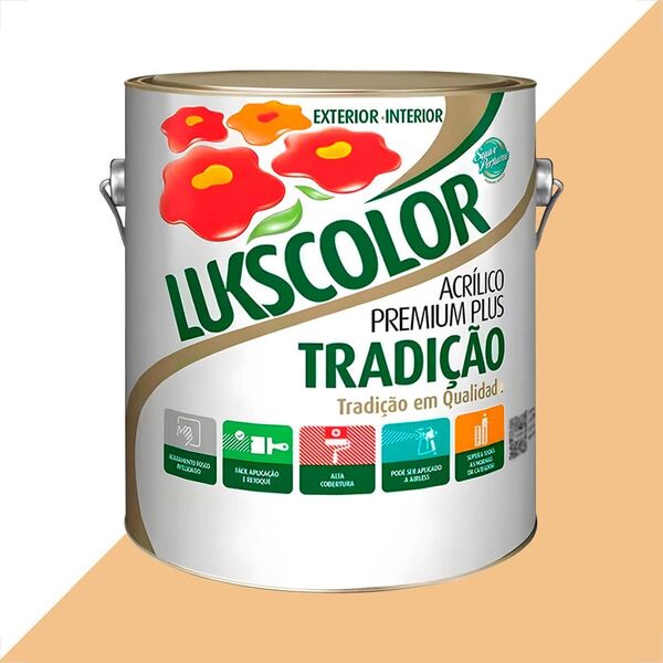 Tinta Latex Lukscolor Tradicao Acrilico Fosco 3600ml Amarelo