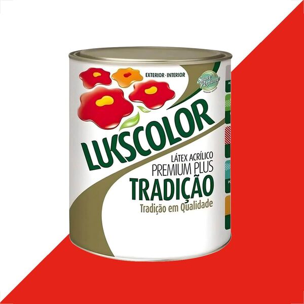 Tinta Latex Lukscolor Tradicao Acrilico Fosco 900ml Vermelho