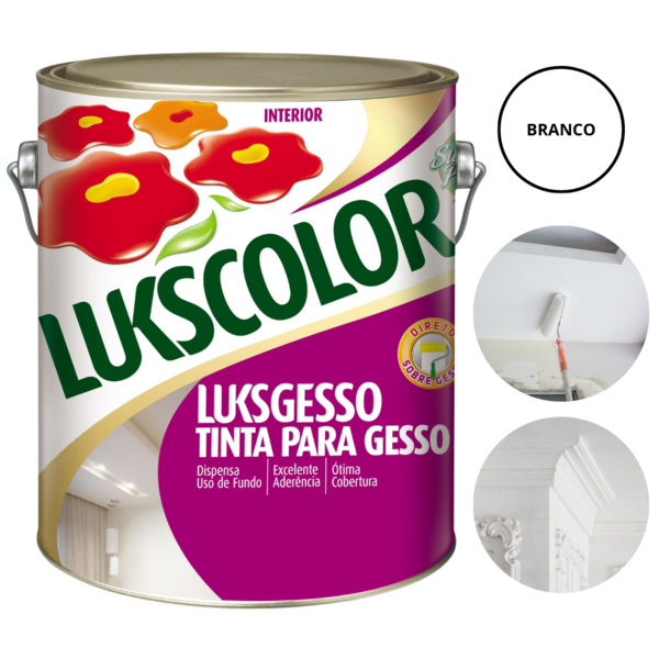 Tinta Para Gesso E Drywall Branca 3,6 Litros Lukscolor